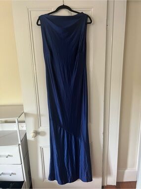 Sleeveless Cowl Neck Maxi Dress in Navy Blue